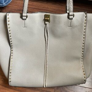 Rebecca Minkoff All Leather Stud-Trim Tote GrayTaupe